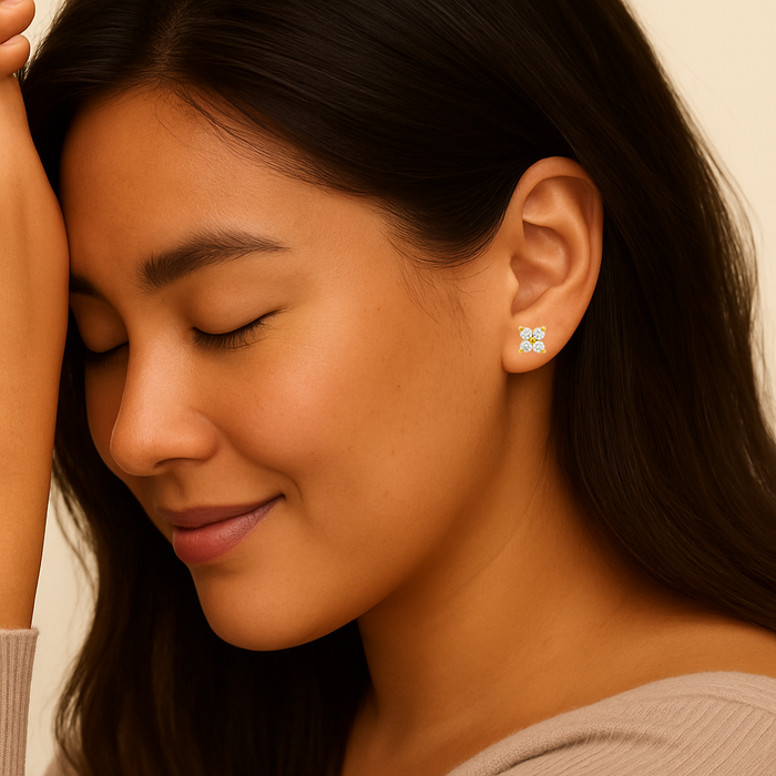 Diamond Flower Earrings