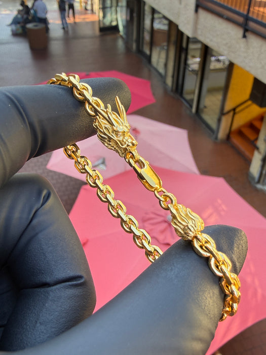 3.5MM Anchor Link Dragon & Tail Bracelet