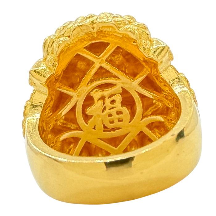 24K Yellow Gold Fudog Ring