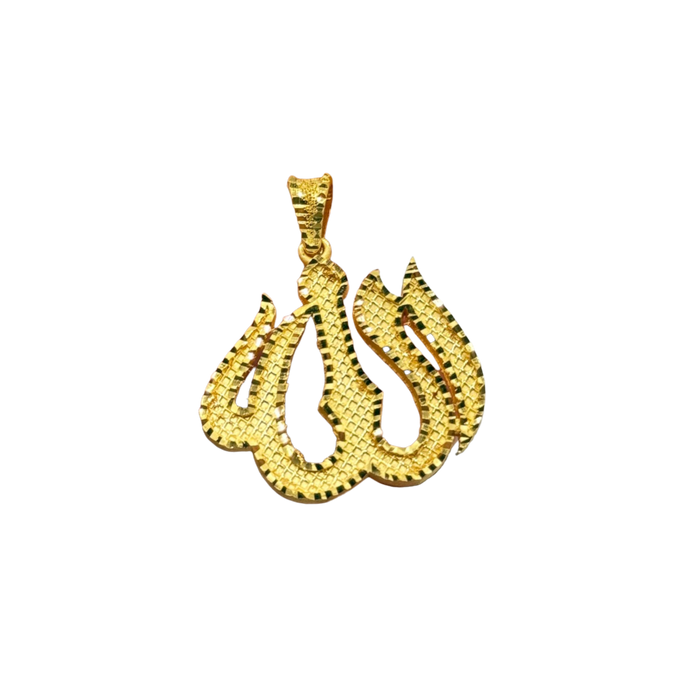 24K Yellow Gold Allah Pendant