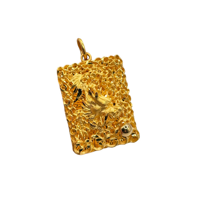 24K Hollow Dragon Scale Pendant