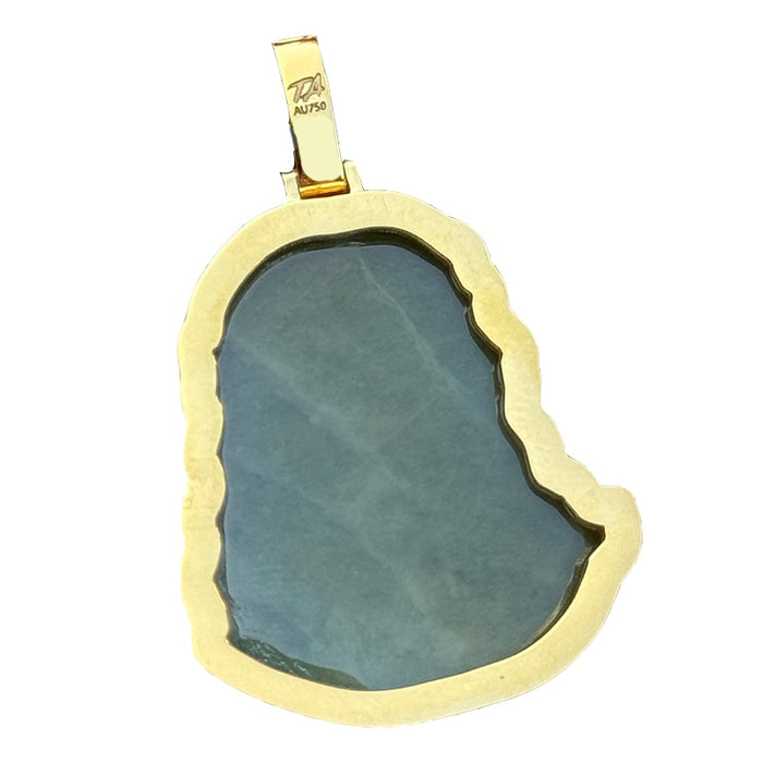 Certified Grade A Jade Jesus Piece w/ Diamond Frame