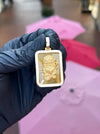 Diamond-Cut Foo Dog Rectangular Pendant
