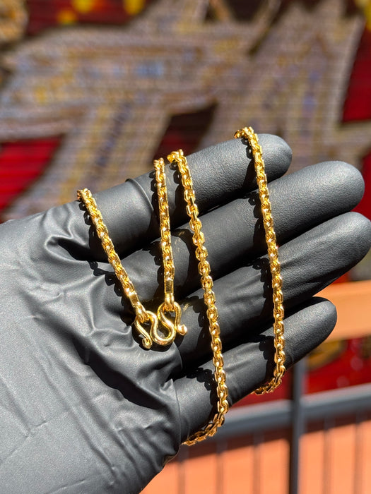 24K Yellow Gold 2.5MM Anchor Link Chain