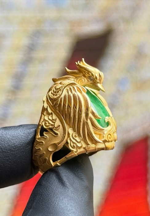 Phoenix Wrapped Around Jade Ring — original photograph 2