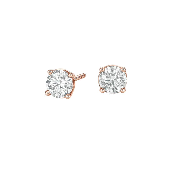0.25ct 4 Prong Round Diamond Solitaire Studs