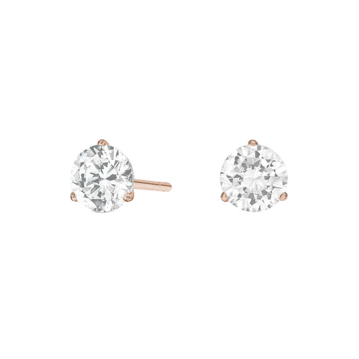 1ct Martini Round Diamond Solitaire Studs
