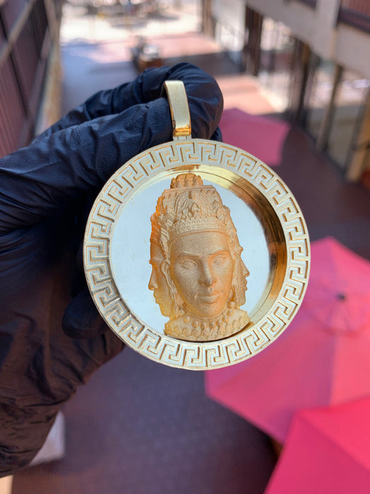 Three-Headed Buddha Circular Pendant
