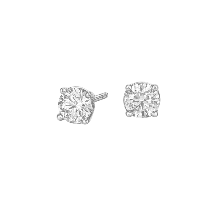0.25ct 4 Prong Round Diamond Solitaire Studs