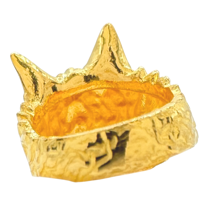 24K Yellow Gold Wolf Ring