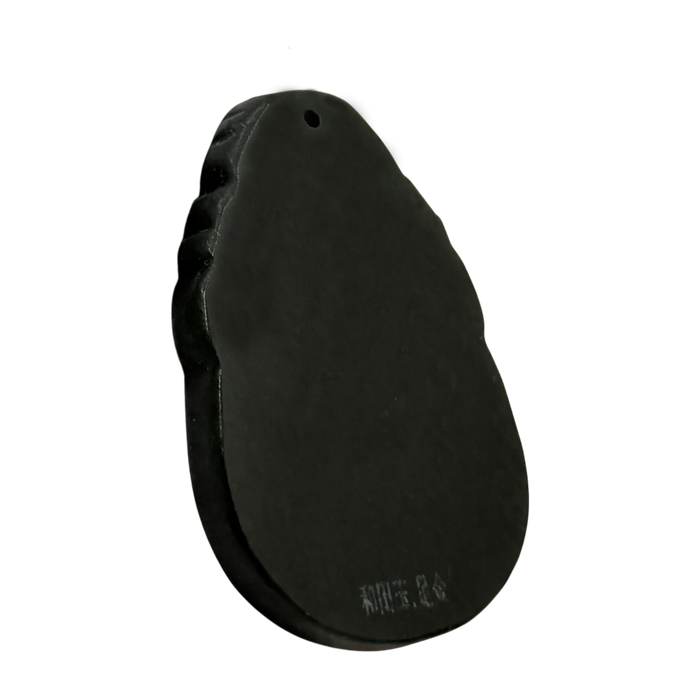 Natural Black Jade w/ 24K Monkey Inlay