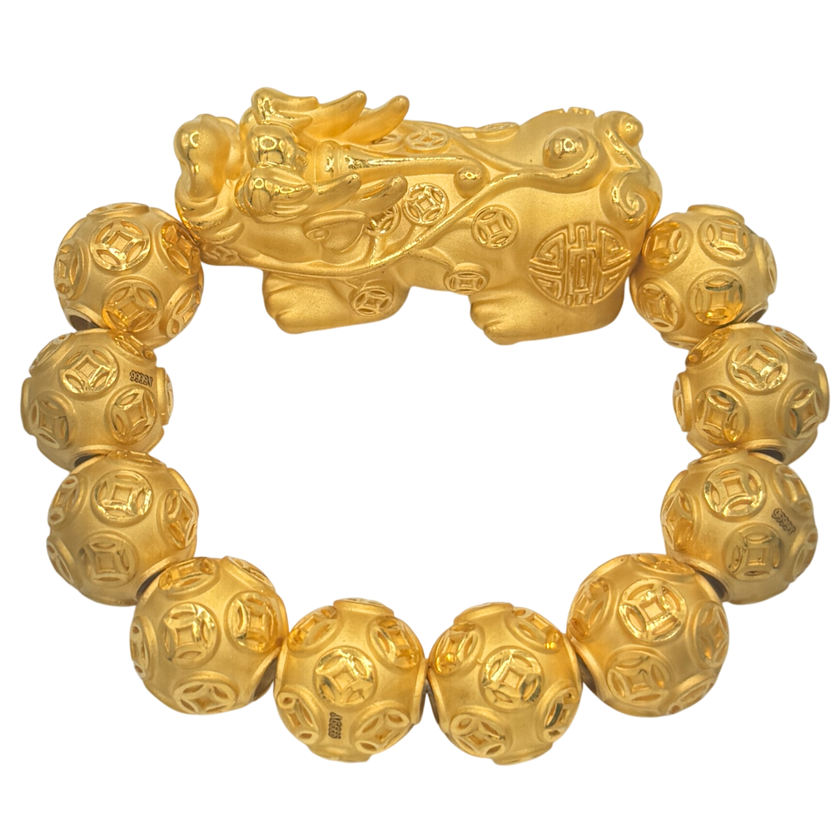 24K Yellow Gold Large Pi Xiu w/ Money Coin Balls Bracelet– Ta Jewelers 24K Yellow Gold Large Pi Xiu w/ Money Coin Balls Bracelet– Ta Jewelers