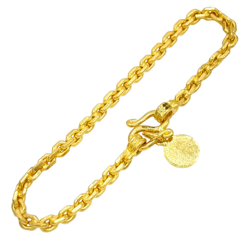 24K Yellow Gold 3.2MM Anchor Link Bracelet