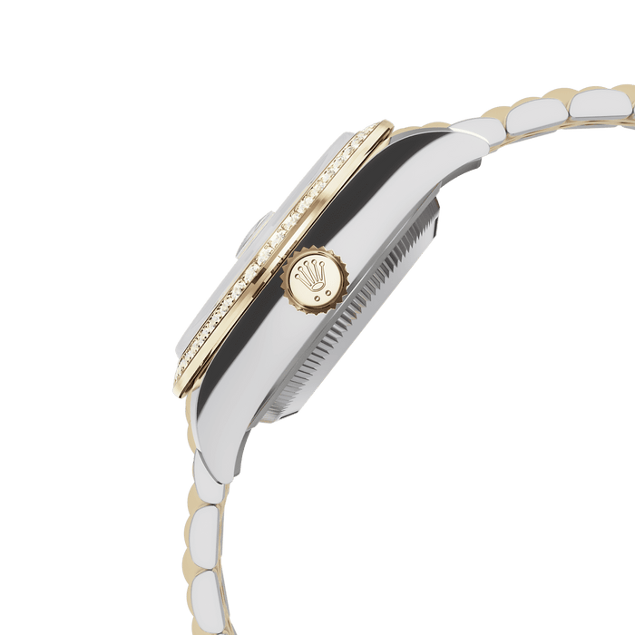 Rolex Two-Tone (YG/SS) Datejust - 28mm - White mother-of-pearl Diamond Dial - Jubilee