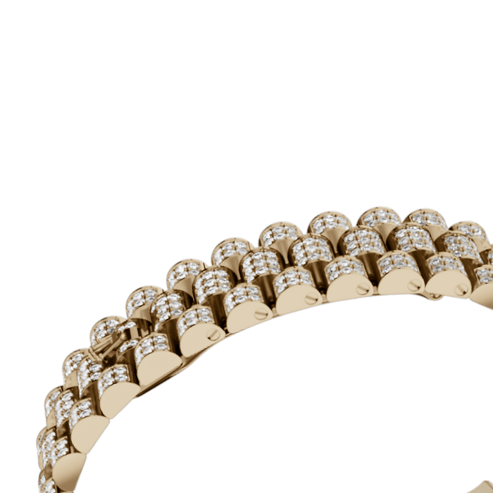 Rolex Yellow Gold Datejust - 28mm - Diamond-paved - President