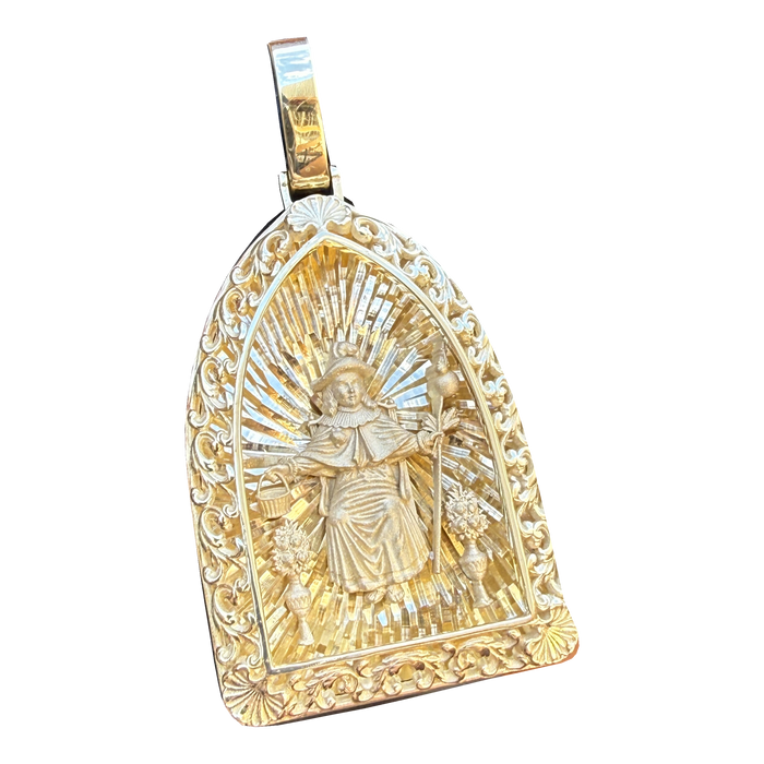 Holy Infant of Atocha Arched Filigree Pendant