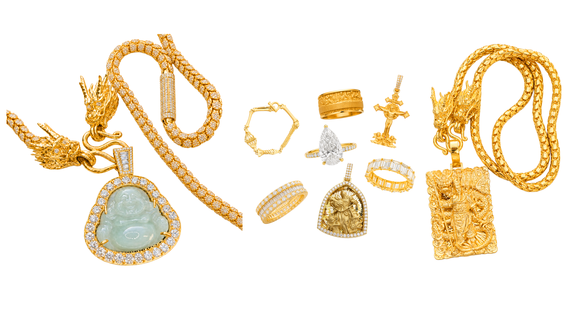 A curated collection of TA Jewelers high-karat gold and diamond jewelry