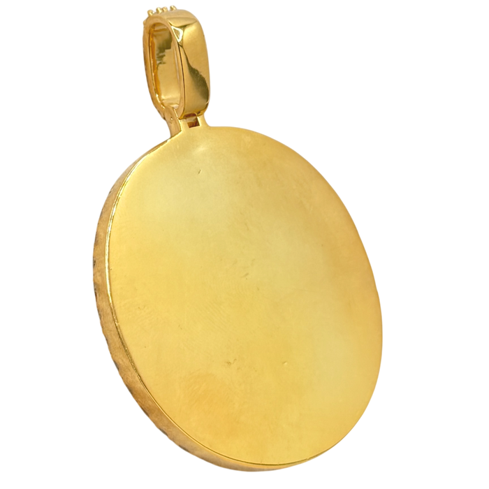 St. Michael Oval Pendant w/ Diamond Frame