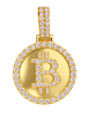 Bitcoin Circular Diamond Pendant in yellow gold