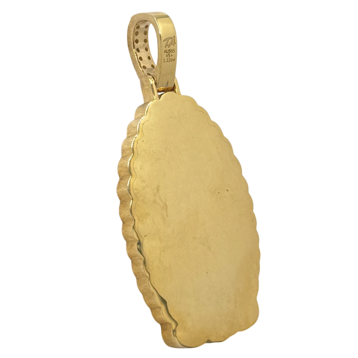 Black Jade Virgin Mary w/ Diamond Frame