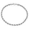 4MM Solid Diamond-Cut Rope Bracelet