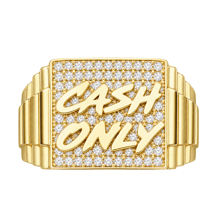 Cash Only Presidential Ring in yellow gold — studio view
