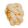 Chunky Diamond Cuban Ring in yellow gold