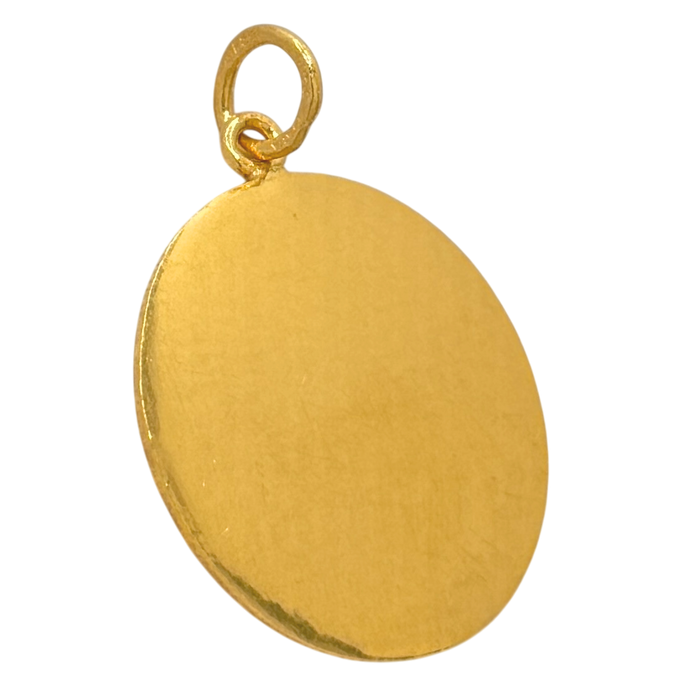 24K Yellow Gold Circle Dragon Pendant