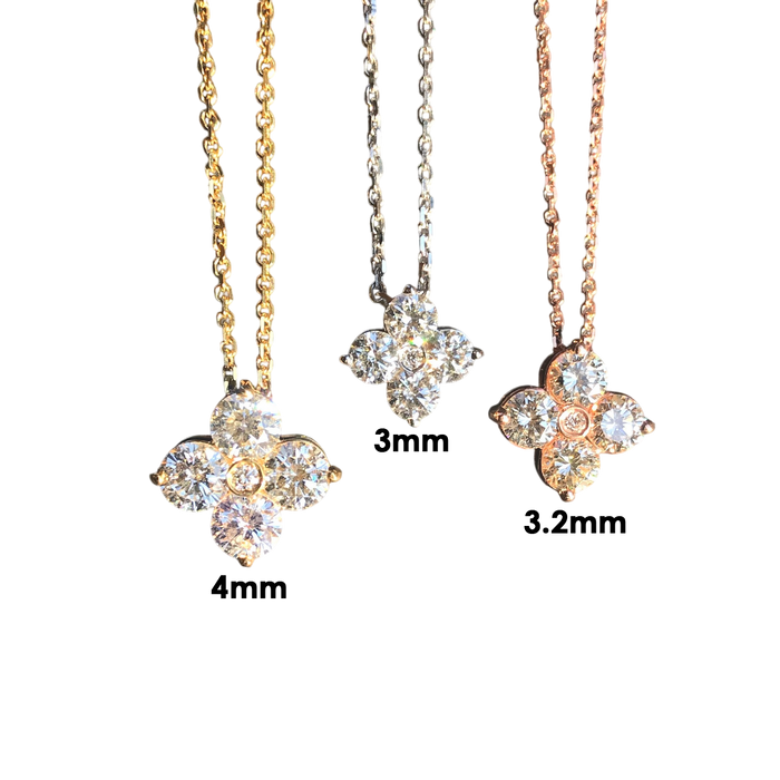 3.2MM Diamond Clover Pendant