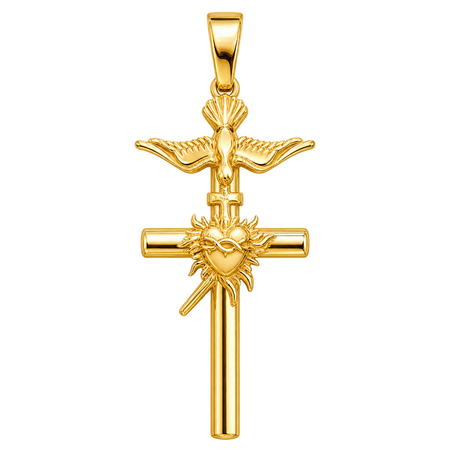 Cross of the Apostolate Pendant — polished yellow gold on transparent background