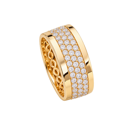 Diamond Channel Ring in yellow gold