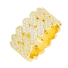 Diamond Cuban Link Ring in yellow gold