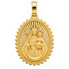 Diamond-Cut Lady of Remedies Pendant — polished yellow gold on transparent background