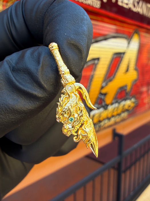 Dragon Head Dagger Pendant — original 24K photograph 1