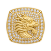 Dragon Head Flooded Diamond Ring — yellow gold and white diamonds, studio image based on original photograph