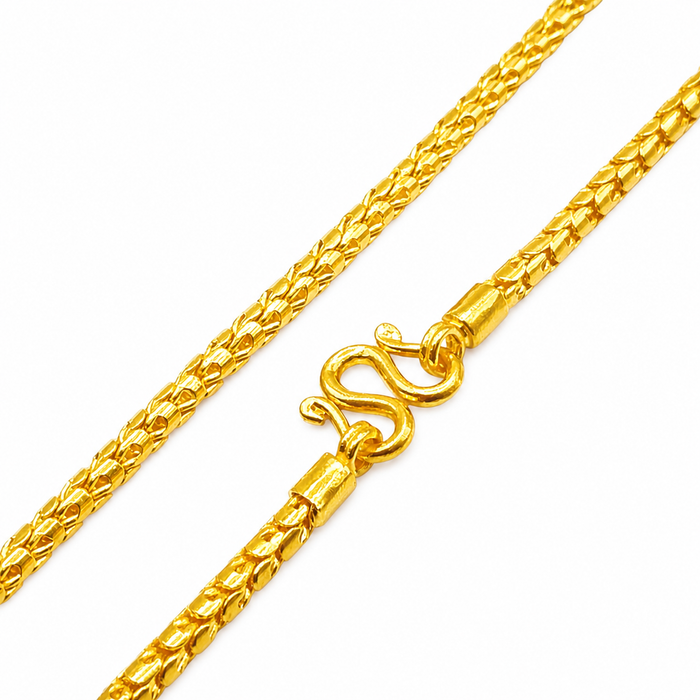 24K Yellow Gold 4.2MM Dragon Scale Chain