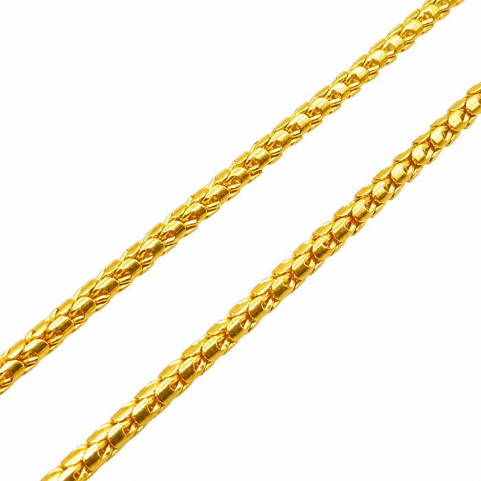 24K Yellow Gold 4.2MM Dragon Scale Chain