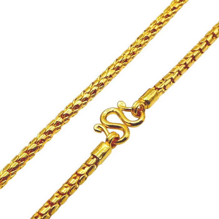 24K Yellow Gold 4.2MM Dragon Scale Chain