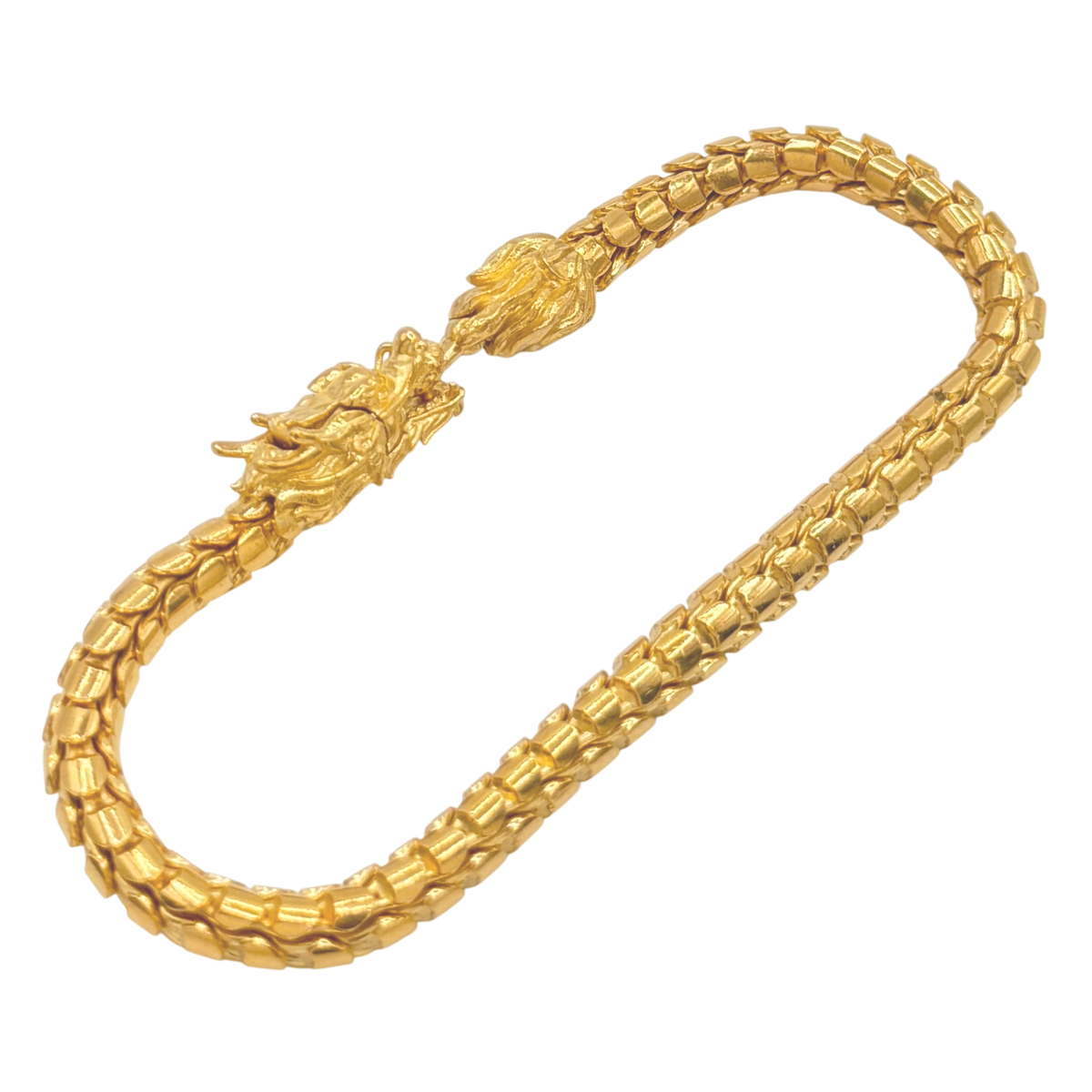 5MM 24K Yellow Gold Dragon Biting Tail Bracelet– Ta Jewelers