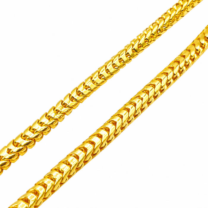 24K Yellow Gold 6MM Franco Chain w/ Dragon Heads