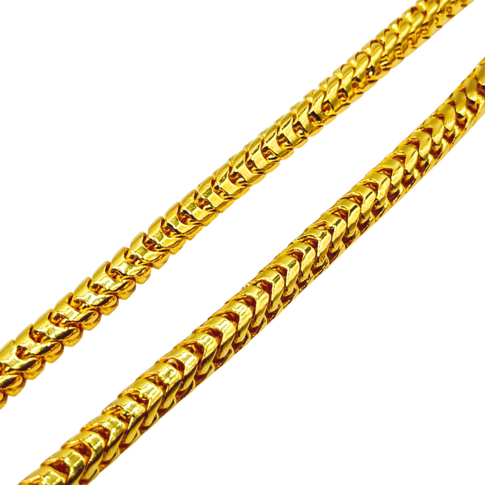 24K Yellow Gold 6MM Franco Chain w/ Dragon Heads