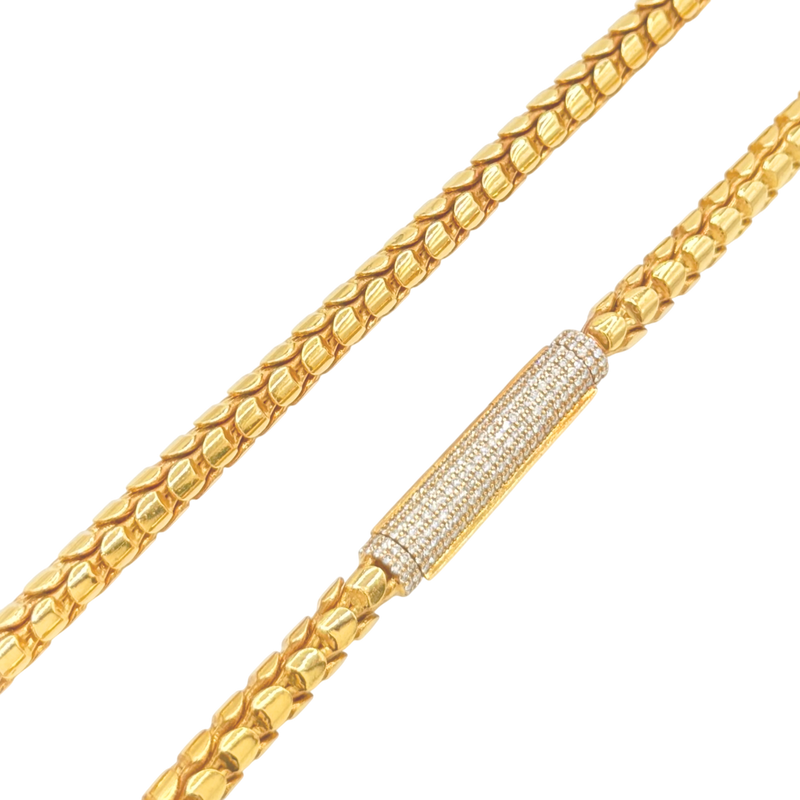 5.5MM Dragon Scale Chain w/ Diamond Folding Barrel Clasp