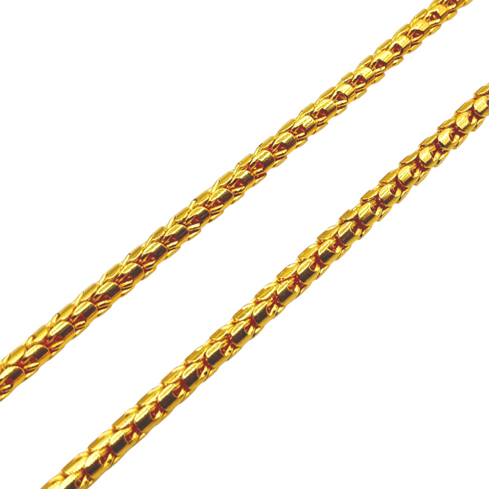 24K Yellow Gold 4.2MM Dragon Scale Chain