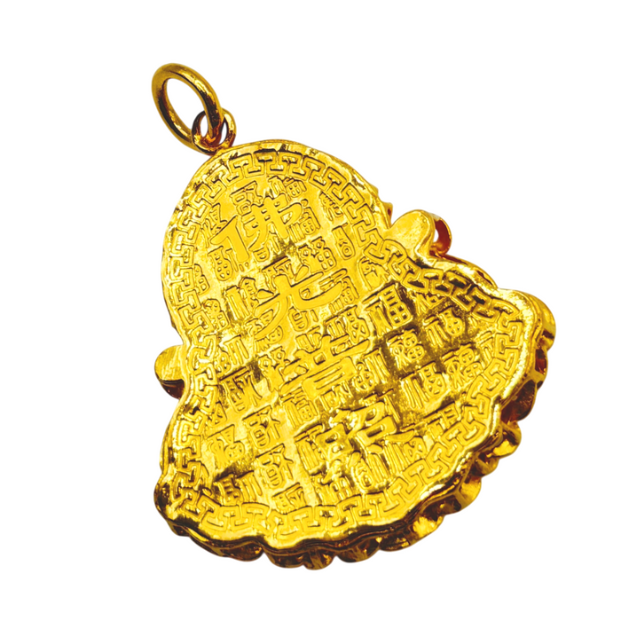 24K Yellow Gold Diamond Cut Fat Buddha