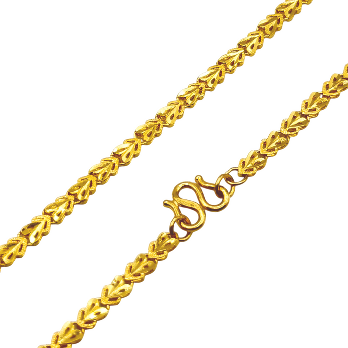 24K Yellow Gold 3.7MM Diamond Cut Fish Scale Link