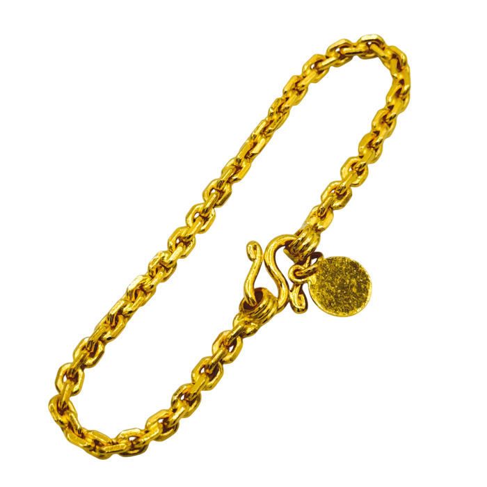 24K Yellow Gold 3.2MM Hermes Link Bracelet