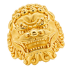 Fudog Ring — polished yellow gold studio view