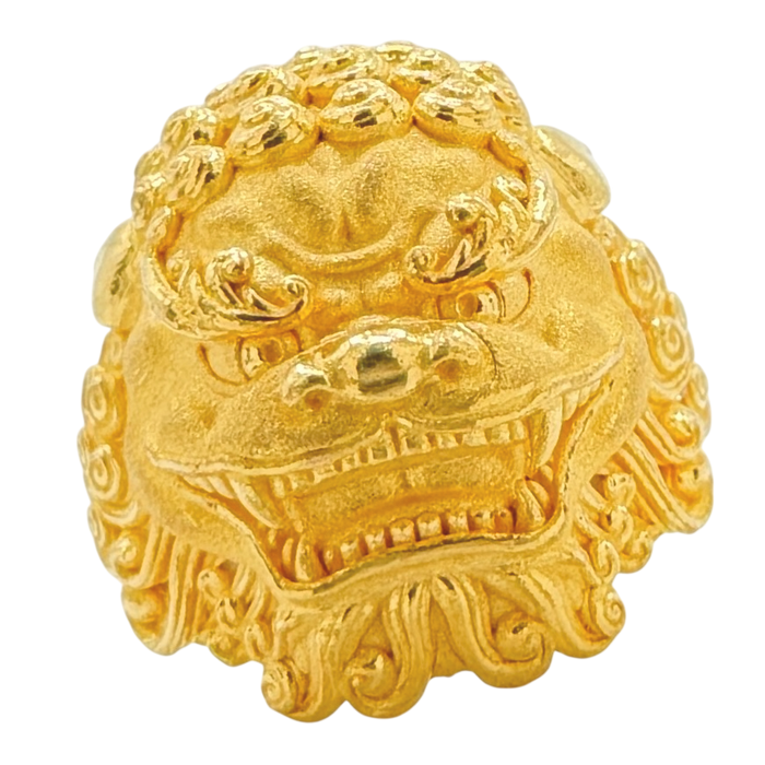 24K Yellow Gold Fudog Ring