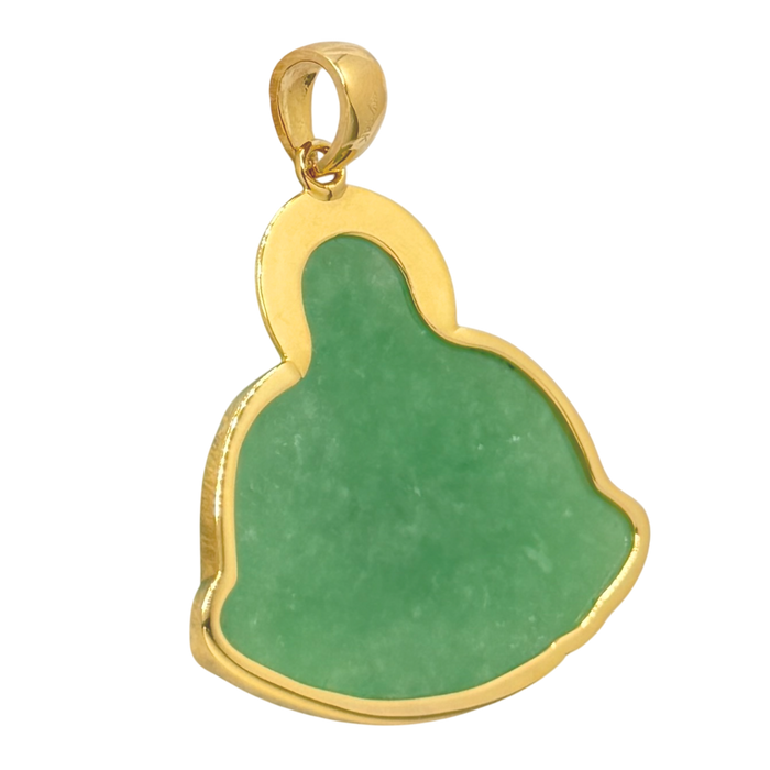 Green Jade Gold Lined Buddha