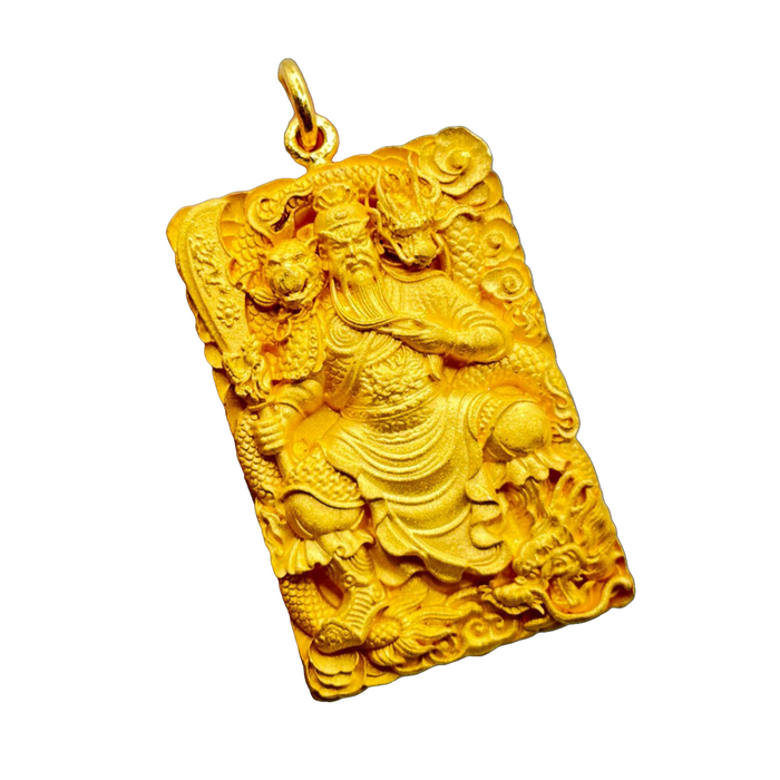 24K Yellow Gold Guan Yu "God of War" Pendant